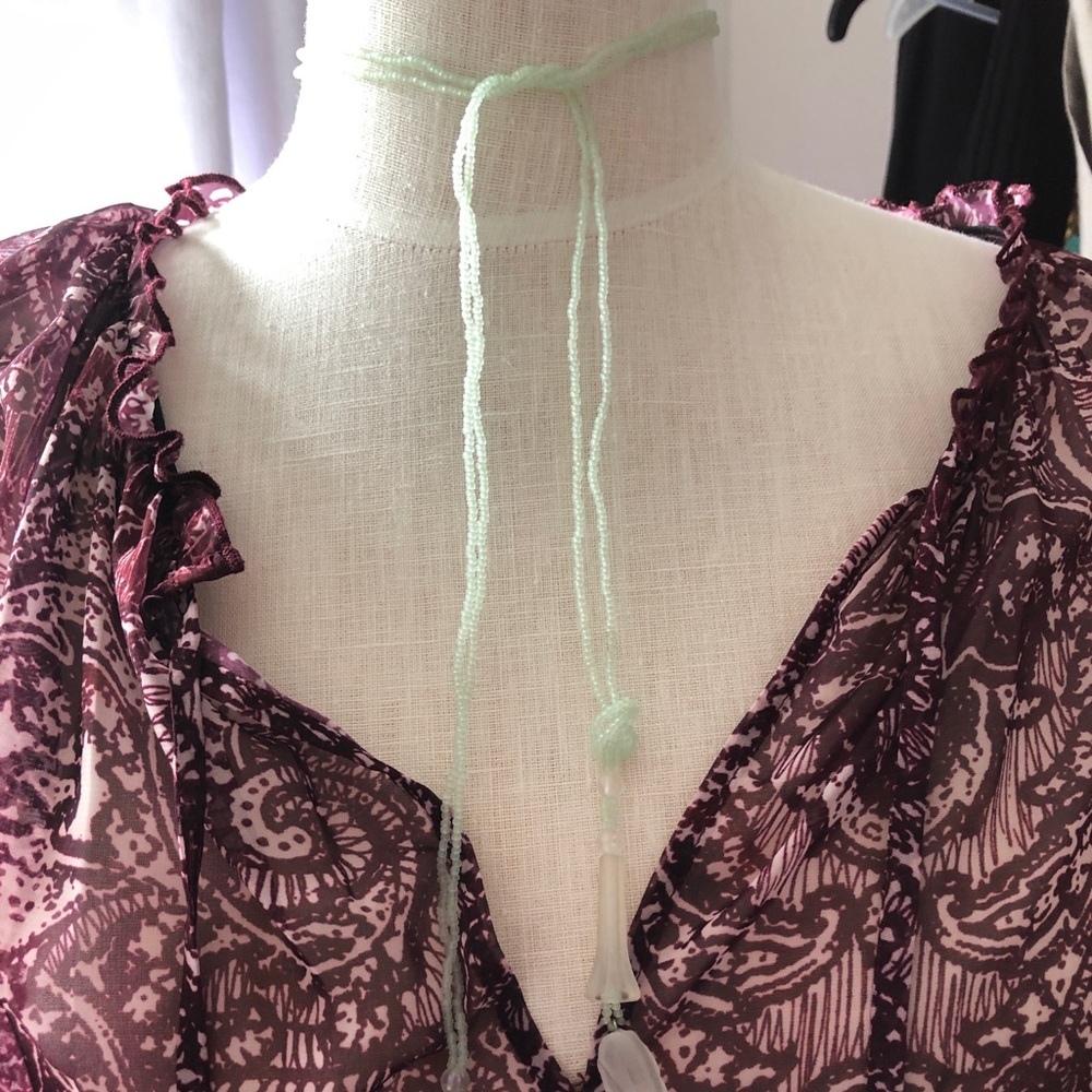 Reduced Vintage NWT Mint Bead Necklace 34”L